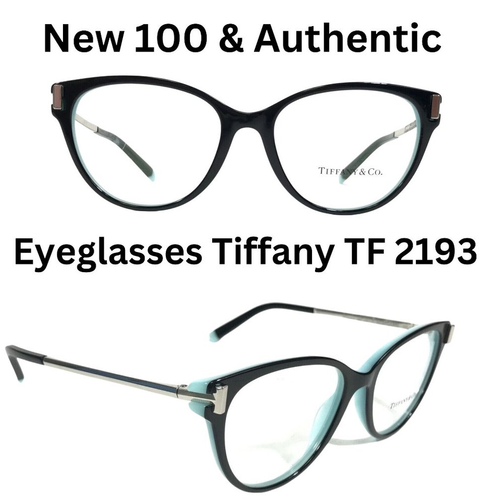New Tiffany & Co. Eyeglasses Frames TF 2193 8055 Black Blue Silver 53-17-140